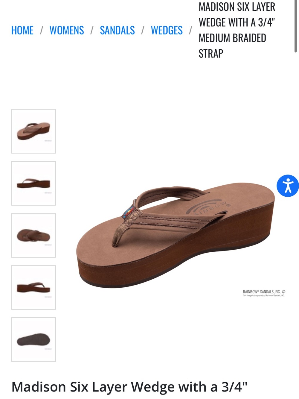 ISO Rainbow Madison Six-Layer Wedge Sandal - Brown